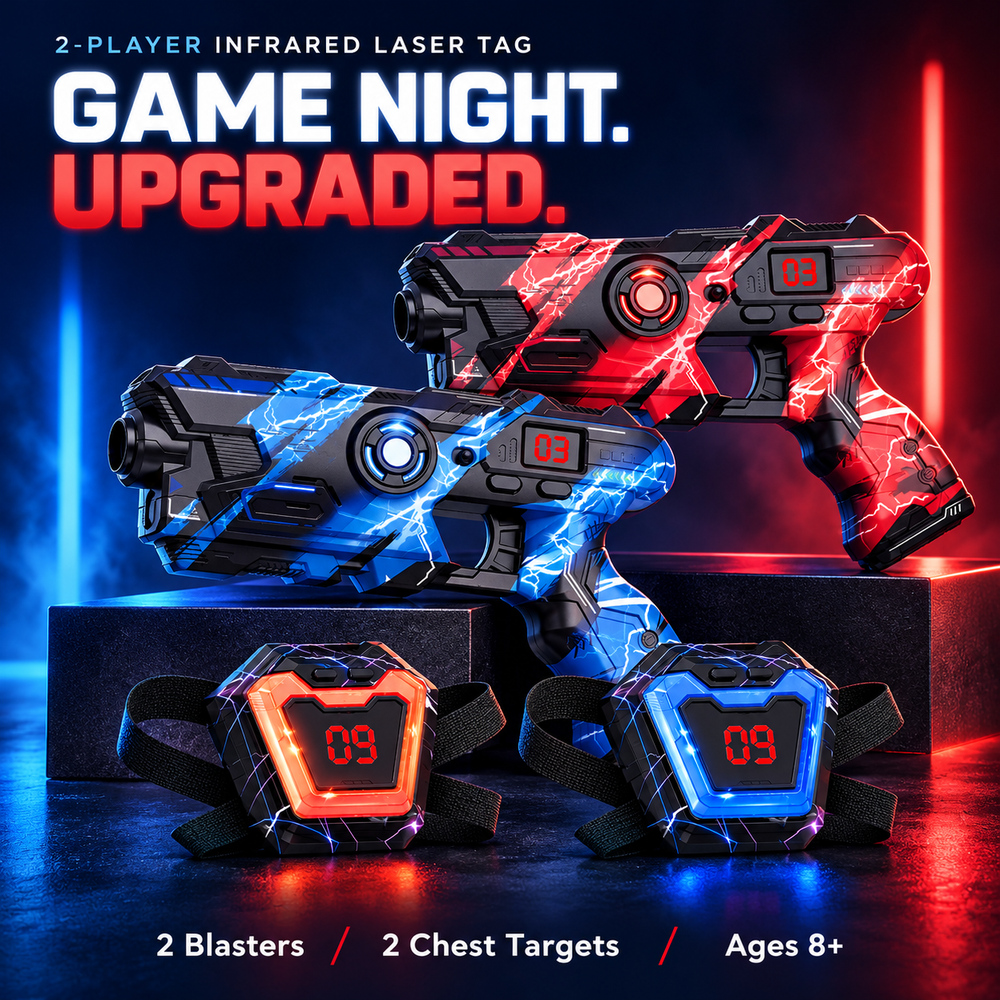 Two-player infrared laser tag set
